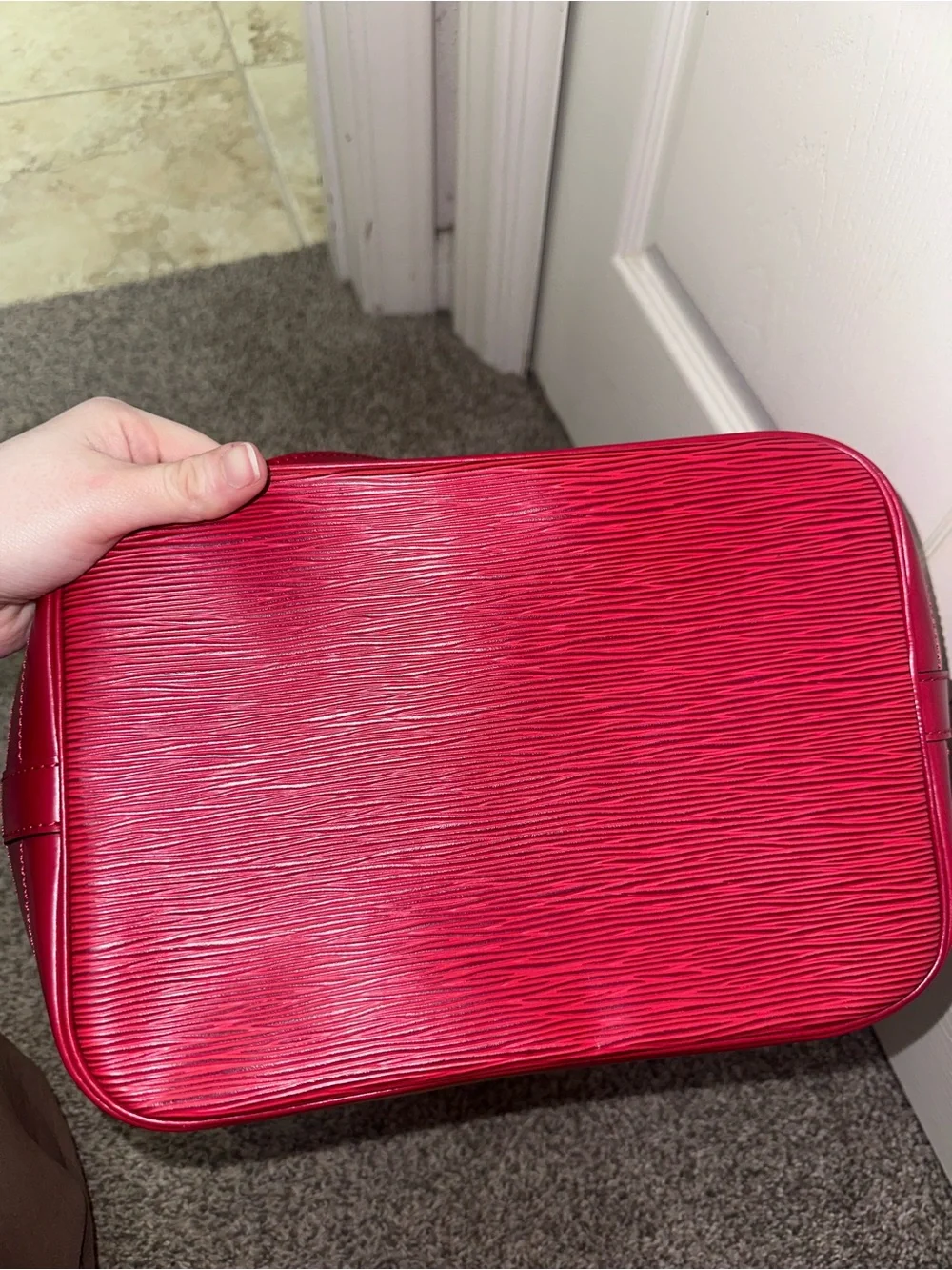 Red Epi Leather Louis Vuitton Noé GM